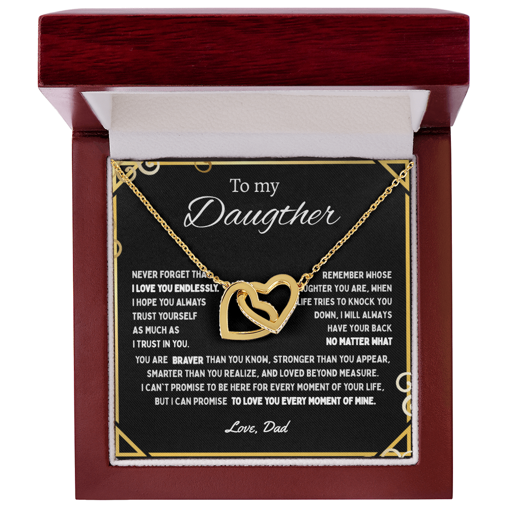 To My Daughter |Inter-locking Hearts Necklace | Best Gift for Daughters