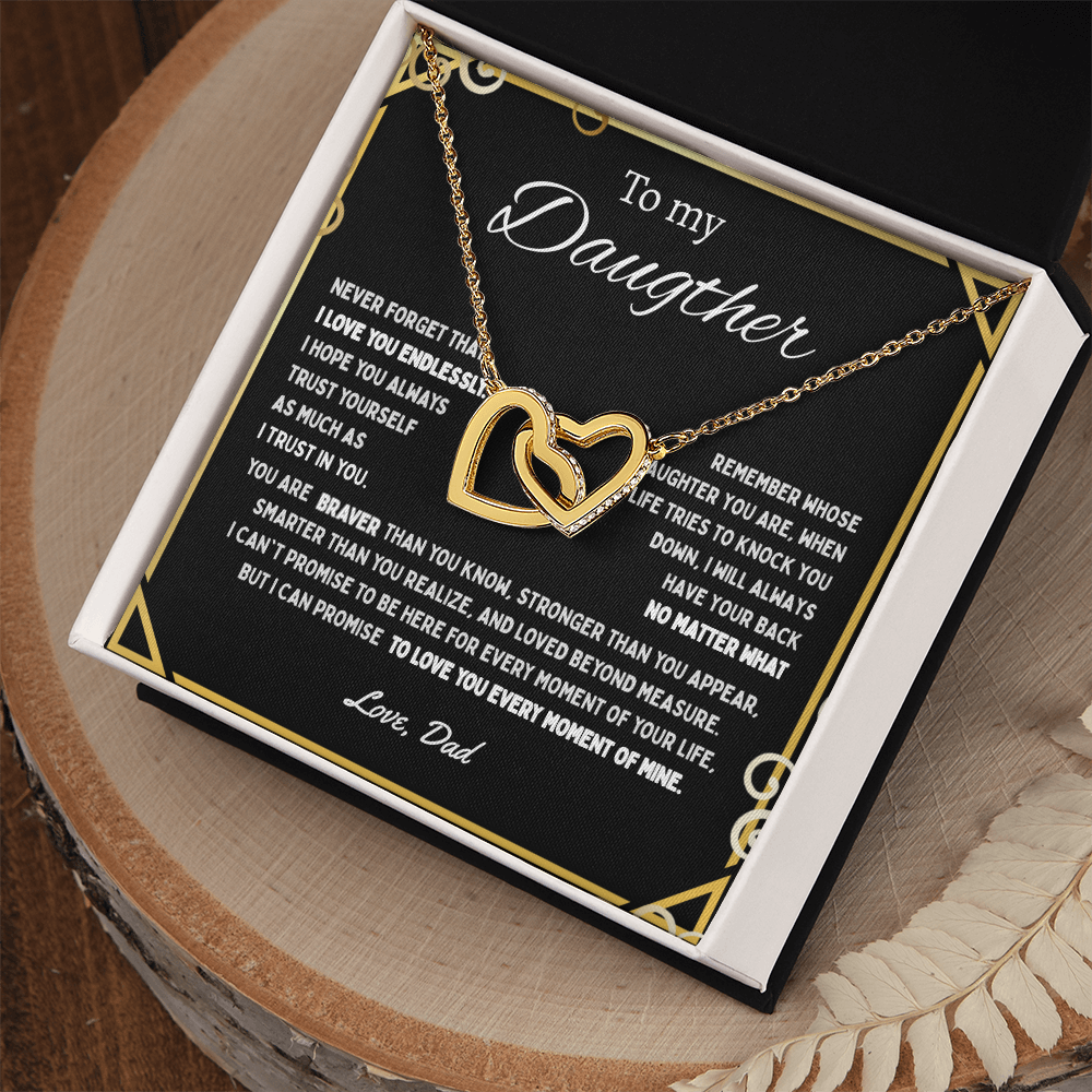 To My Daughter |Inter-locking Hearts Necklace | Best Gift for Daughters