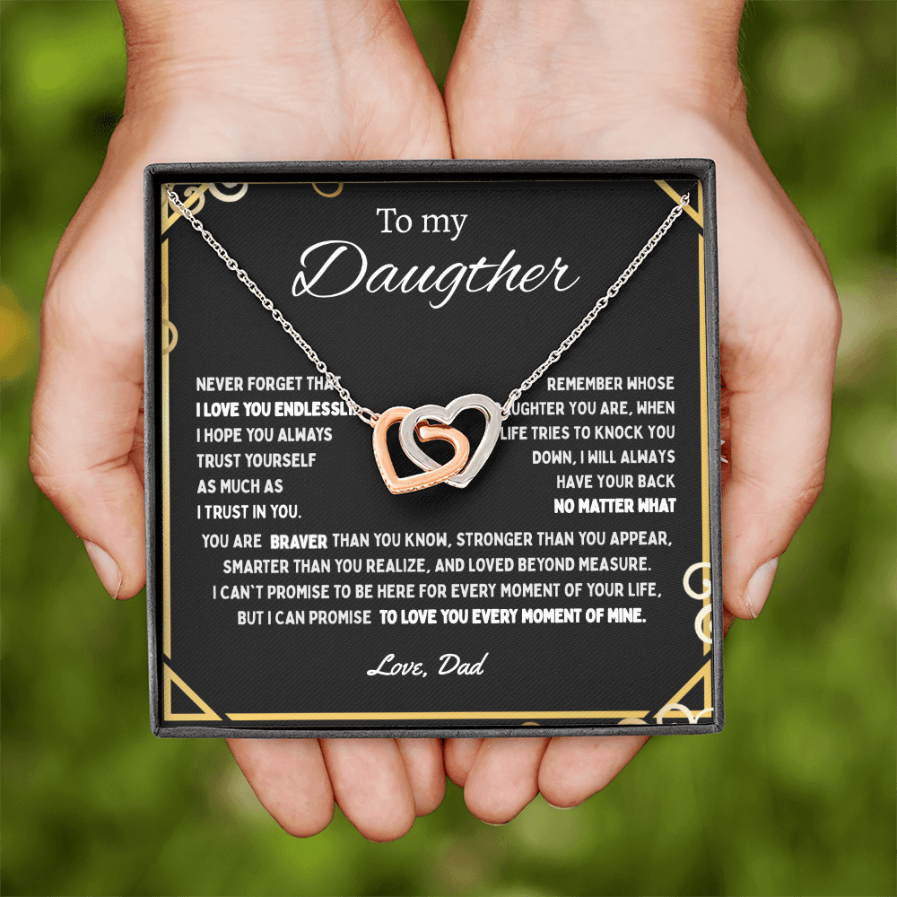 To My Daughter |Inter-locking Hearts Necklace | Best Gift for Daughters