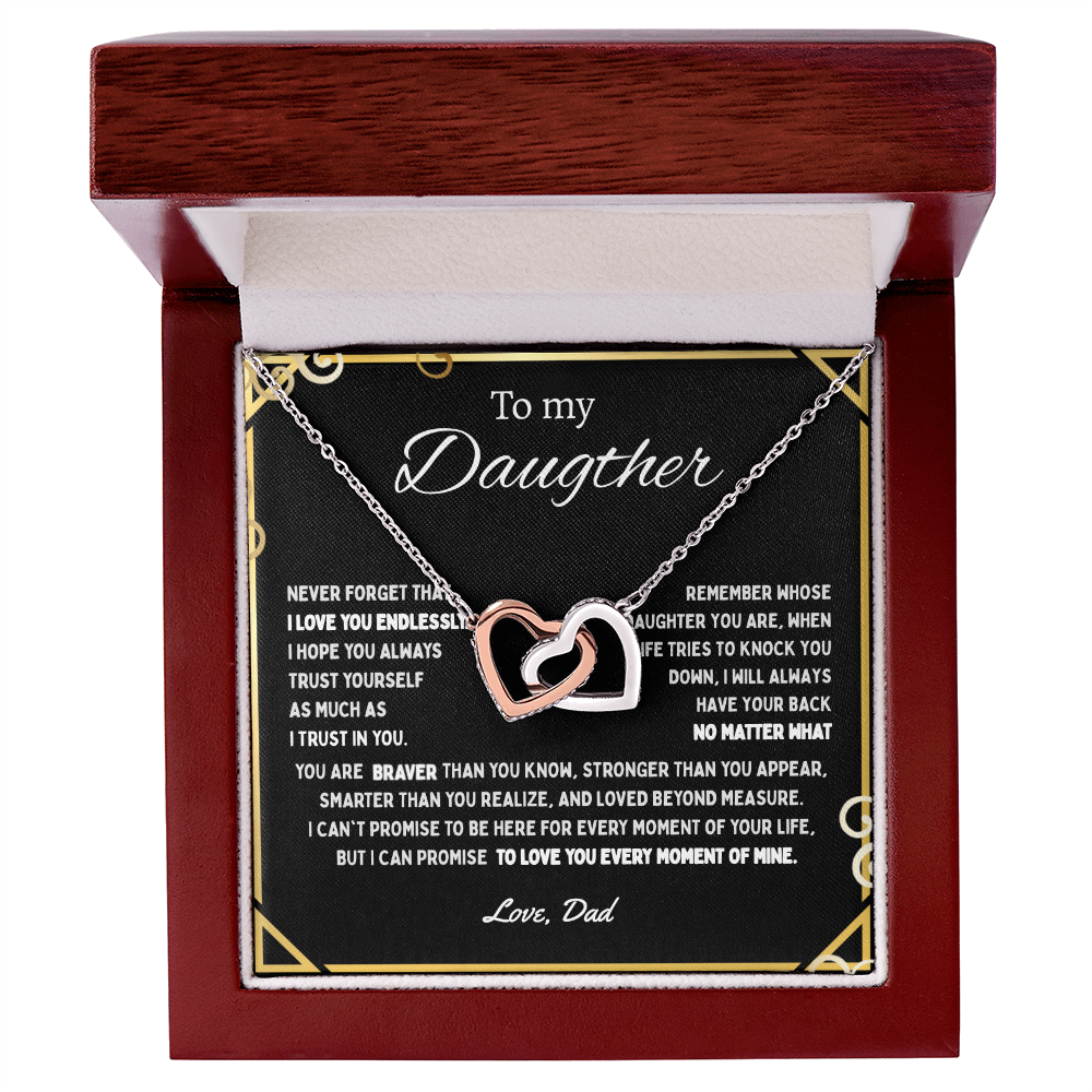 To My Daughter |Inter-locking Hearts Necklace | Best Gift for Daughters