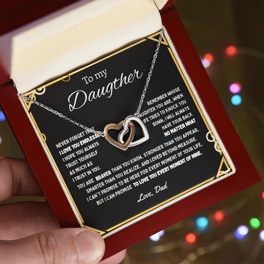 To My Daughter |Inter-locking Hearts Necklace | Best Gift for Daughters