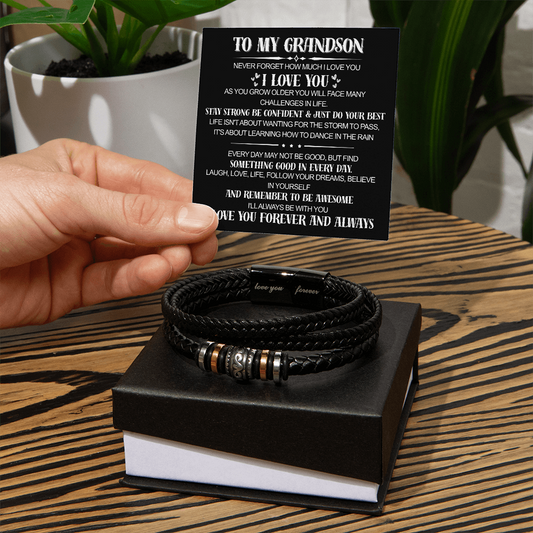TO MY GRANDSON - LOVE YOU FOREVER BRACELET