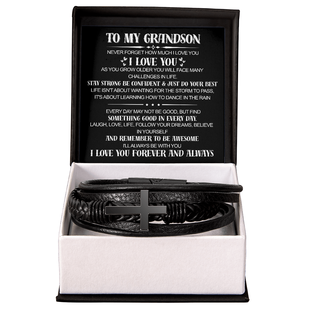 TO MY GRANDSON - CROSS BRACELET