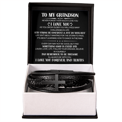 TO MY GRANDSON - CROSS BRACELET