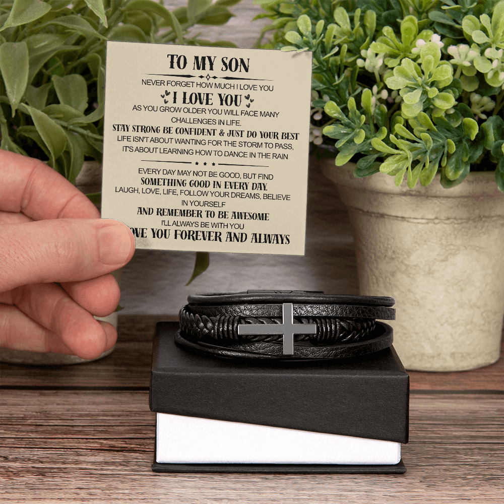 TO MY SON - CROSS BRACELET