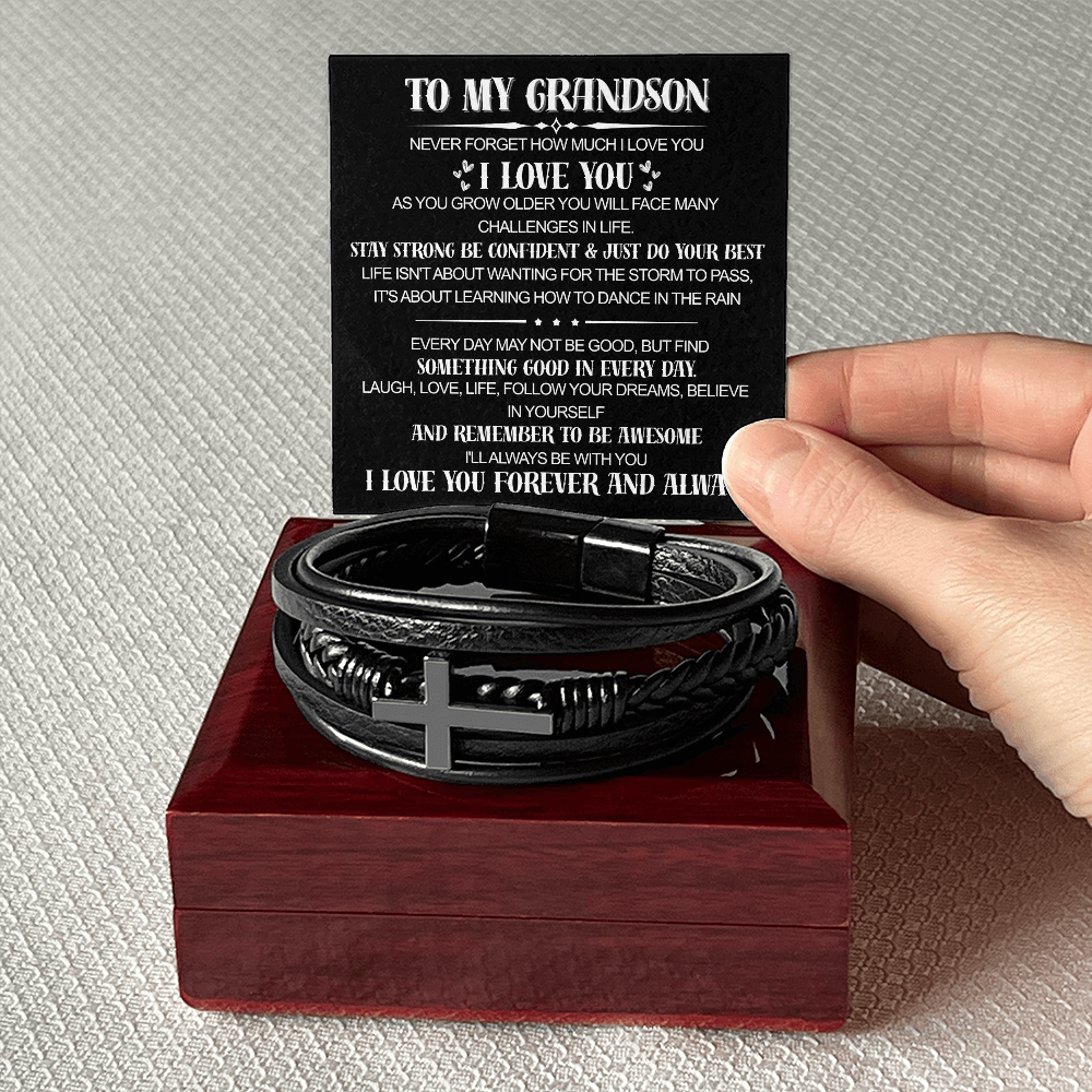 TO MY GRANDSON - CROSS BRACELET