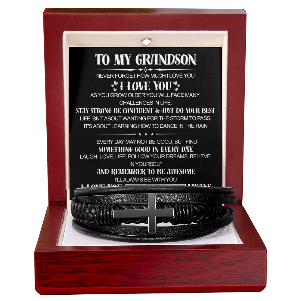 TO MY GRANDSON - CROSS BRACELET