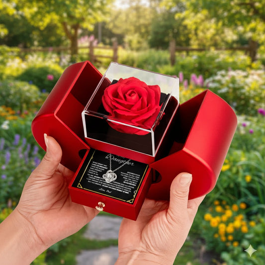 To My Daughter Red Heart Rose