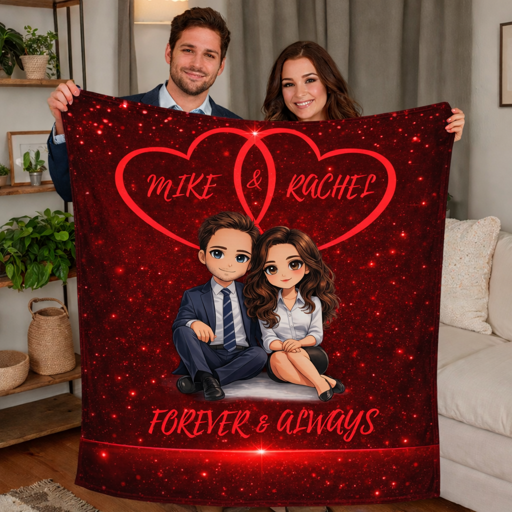 Personalized Valentines Blanket 50x60