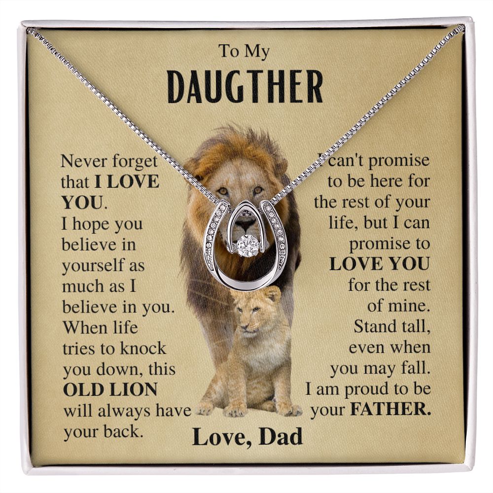 To My Daughter | Necklace from dad | Gift for Daughter | Lion Necklace Gift | Proud to be your Father