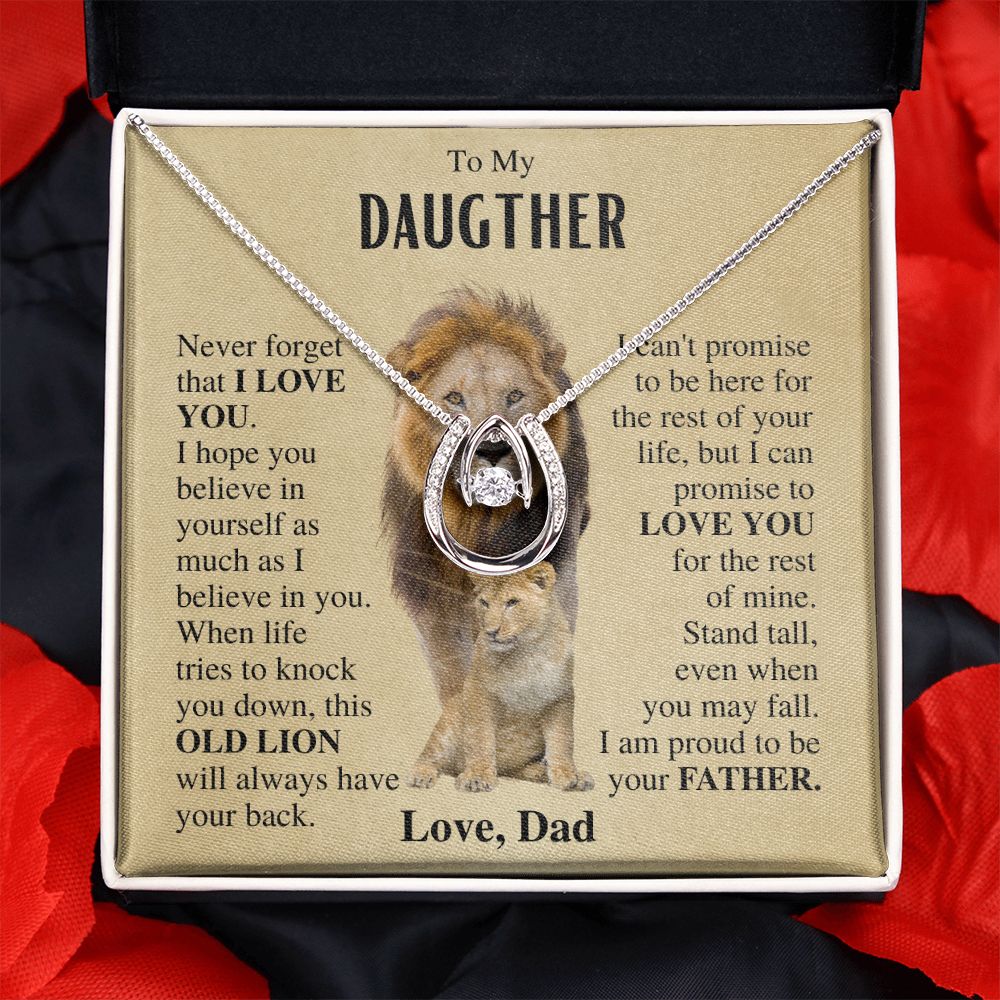 To My Daughter | Necklace from dad | Gift for Daughter | Lion Necklace Gift | Proud to be your Father