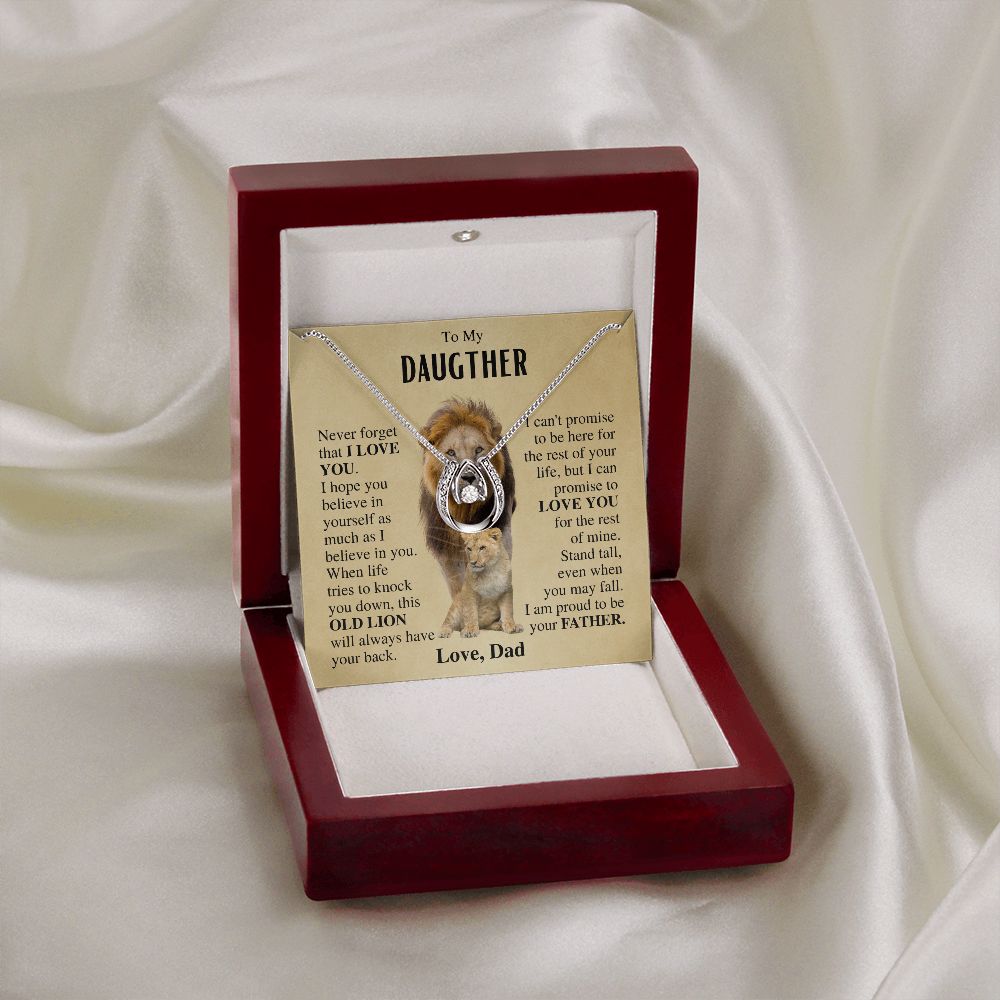 To My Daughter | Necklace from dad | Gift for Daughter | Lion Necklace Gift | Proud to be your Father